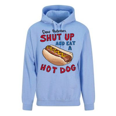 Dear Protesters Shut Up And Eat A Hot Dog Unisex Surf Hoodie