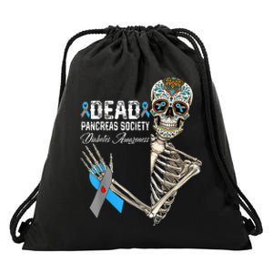 Dead Pancreas Society Diabetes Awareness Day Sugar Skeleton Drawstring Bag