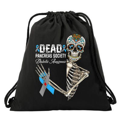 Dead Pancreas Society Diabetes Awareness Day Sugar Skeleton Drawstring Bag