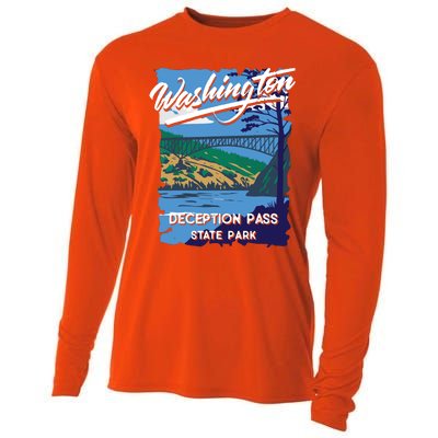 Deception Pass State Park Washington Evergreen State Camping Cooling Performance Long Sleeve Crew