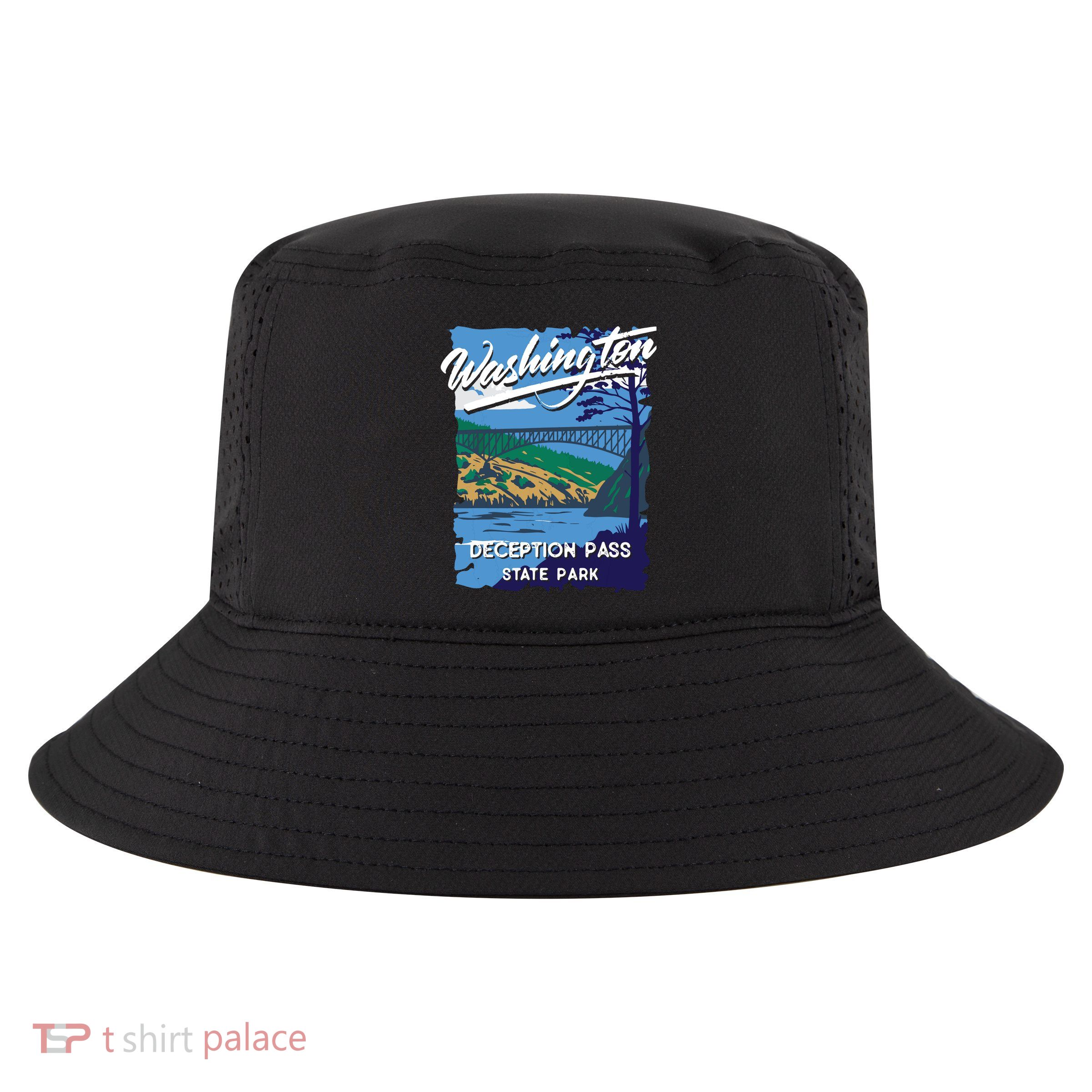Deception Pass State Park Washington Evergreen State Camping Cool Comfort Performance Bucket Hat