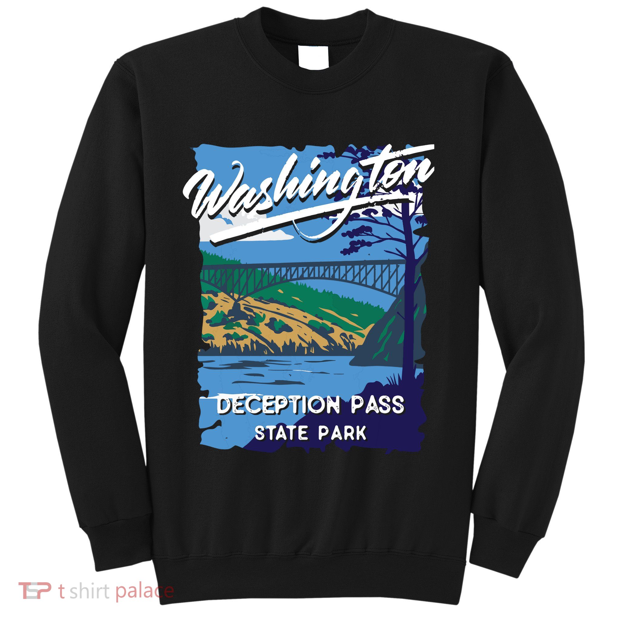 Deception Pass State Park Washington Evergreen State Camping Sweatshirt