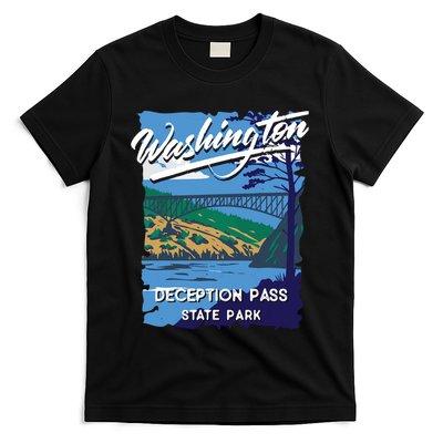 Deception Pass State Park Washington Evergreen State Camping T-Shirt