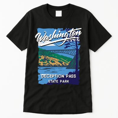 Deception Pass State Park Washington Evergreen State Camping Tall T-Shirt