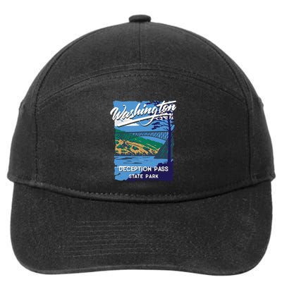 Deception Pass State Park Washington Evergreen State Camping 7-Panel Snapback Hat