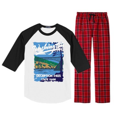 Deception Pass State Park Washington Evergreen State Camping Raglan Sleeve Pajama Set