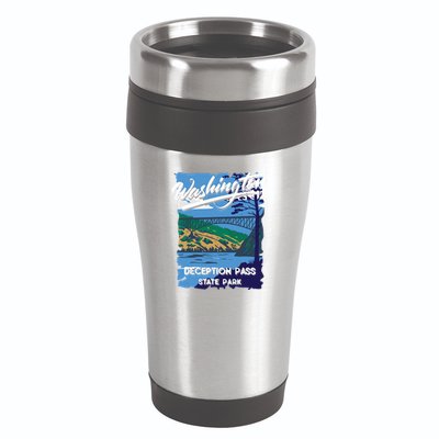 Deception Pass State Park Washington Evergreen State Camping 16oz Travel Tumbler