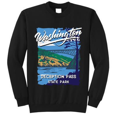 Deception Pass State Park Washington Evergreen State Camping Tall Sweatshirt
