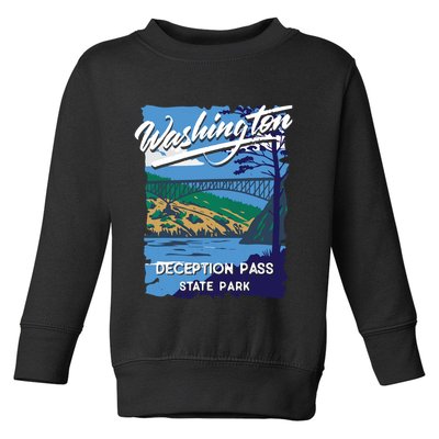 Deception Pass State Park Washington Evergreen State Camping Toddler Sweatshirt