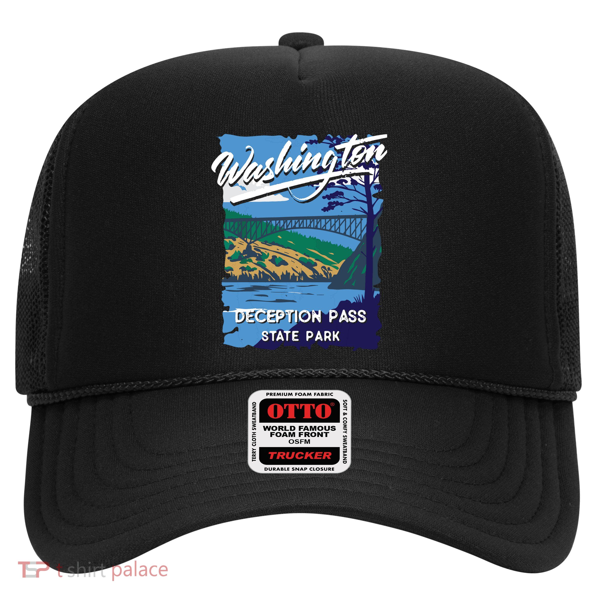 Deception Pass State Park Washington Evergreen State Camping Trucker Hat