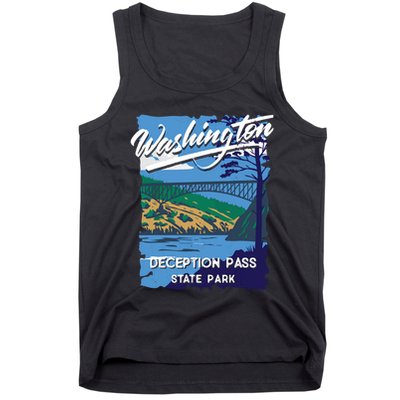 Deception Pass State Park Washington Evergreen State Camping Tank Top