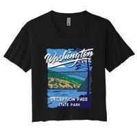 Deception Pass State Park Washington Evergreen State Camping Women's Crop Top Tee