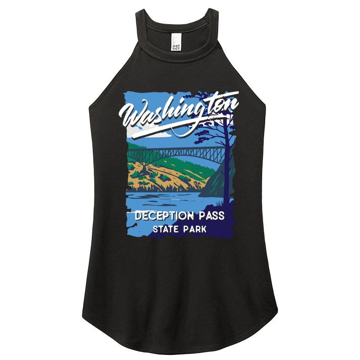 Deception Pass State Park Washington Evergreen State Camping Women's Perfect Tri Rocker Tank