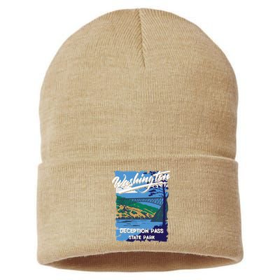 Deception Pass State Park Washington Evergreen State Camping Sustainable Knit Beanie