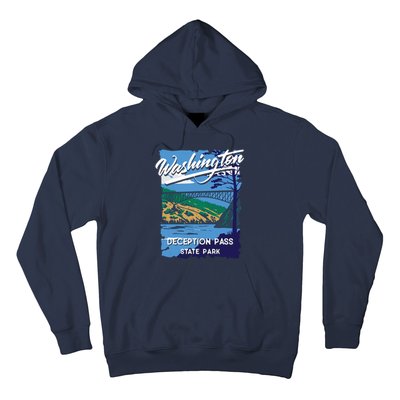 Deception Pass State Park Washington Evergreen State Camping Hoodie