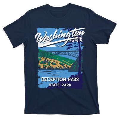 Deception Pass State Park Washington Evergreen State Camping T-Shirt