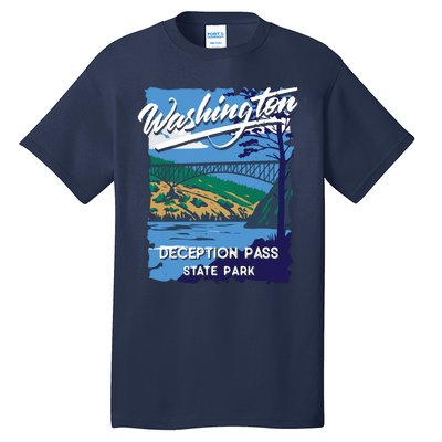 Deception Pass State Park Washington Evergreen State Camping Tall T-Shirt