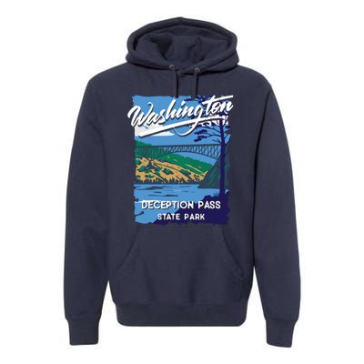 Deception Pass State Park Washington Evergreen State Camping Premium Hoodie