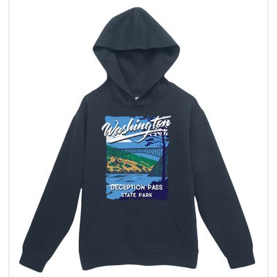 Deception Pass State Park Washington Evergreen State Camping Urban Pullover Hoodie