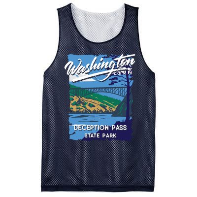 Deception Pass State Park Washington Evergreen State Camping Mesh Reversible Basketball Jersey Tank