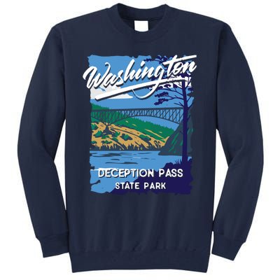 Deception Pass State Park Washington Evergreen State Camping Tall Sweatshirt