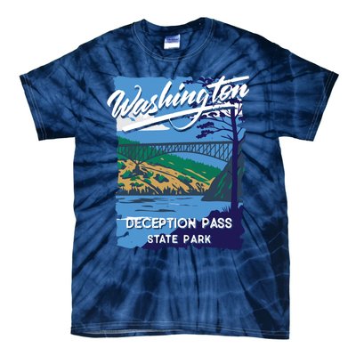 Deception Pass State Park Washington Evergreen State Camping Tie-Dye T-Shirt