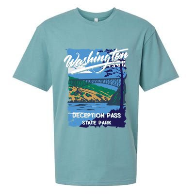 Deception Pass State Park Washington Evergreen State Camping Sueded Cloud Jersey T-Shirt