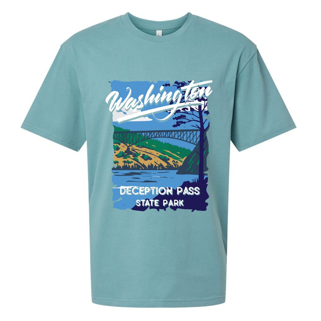 Deception Pass State Park Washington Evergreen State Camping Sueded Cloud Jersey T-Shirt