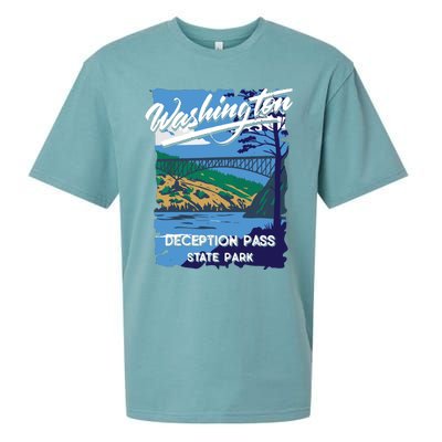 Deception Pass State Park Washington Evergreen State Camping Sueded Cloud Jersey T-Shirt