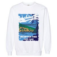Deception Pass State Park Washington Evergreen State Camping Garment-Dyed Sweatshirt