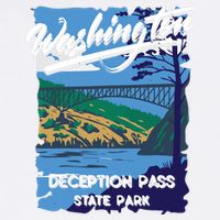 Deception Pass State Park Washington Evergreen State Camping Garment-Dyed Sweatshirt