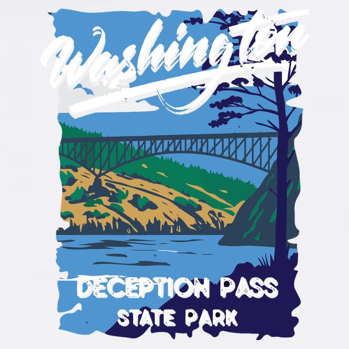 Deception Pass State Park Washington Evergreen State Camping Garment-Dyed Sweatshirt