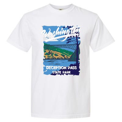 Deception Pass State Park Washington Evergreen State Camping Garment-Dyed Heavyweight T-Shirt