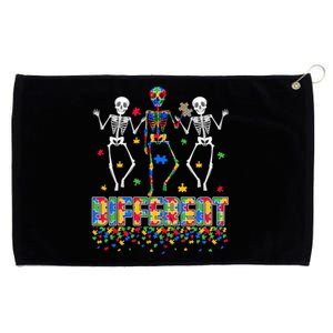 Different Puzzle Skeleton Autism Awareness Day Autistic Gift Grommeted Golf Towel