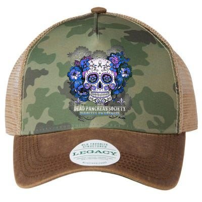 Dead Pancreas Society Sugar Skull Diabetes Awareness Month Legacy Tie Dye Trucker Hat