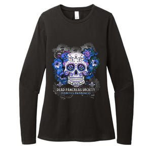 Dead Pancreas Society Sugar Skull Diabetes Awareness Month Womens CVC Long Sleeve Shirt