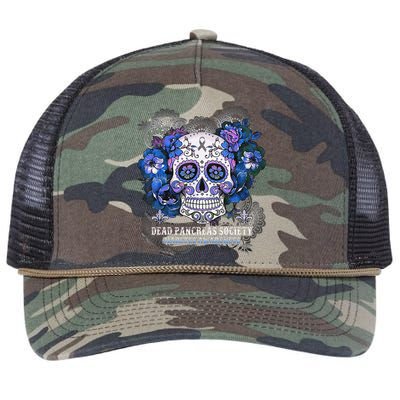 Dead Pancreas Society Sugar Skull Diabetes Awareness Month Retro Rope Trucker Hat Cap