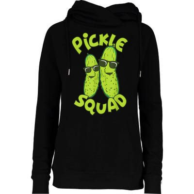 Dill Pickle Squad Design Pickle Squad Womens Funnel Neck Pullover Hood