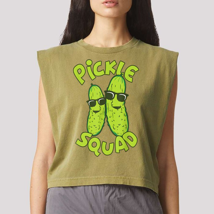 Dill Pickle Squad Design Pickle Squad Garment-Dyed Women's Muscle Tee