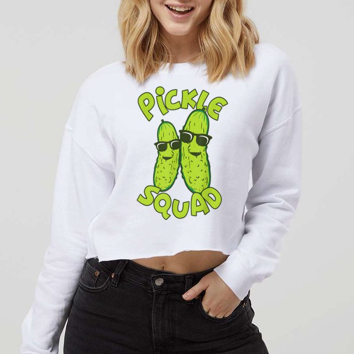 Dill Pickle Squad Design Pickle Squad Cropped Pullover Crew