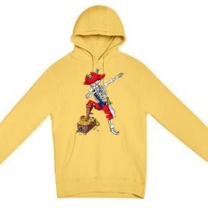 Dabbing Pirate Skeleton Dab Kids Halloween Costume Gift Premium Pullover Hoodie