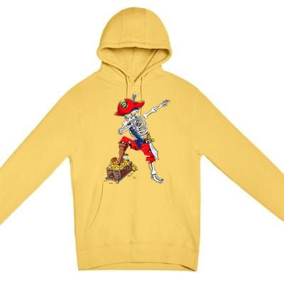 Dabbing Pirate Skeleton Dab Kids Halloween Costume Gift Premium Pullover Hoodie