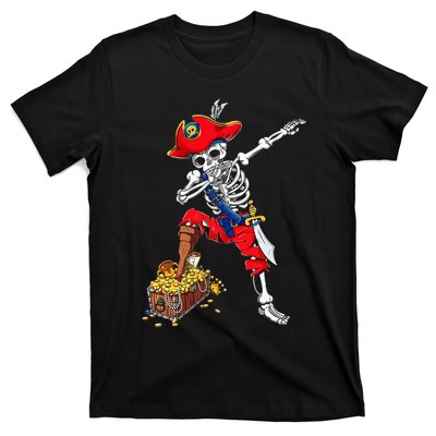 Dabbing Pirate Skeleton Dab Kids Halloween Costume Gift T-Shirt