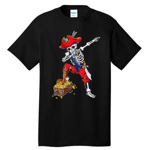 Dabbing Pirate Skeleton Dab Kids Halloween Costume Gift Tall T-Shirt