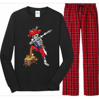 Dabbing Pirate Skeleton Dab Kids Halloween Costume Gift Long Sleeve Pajama Set