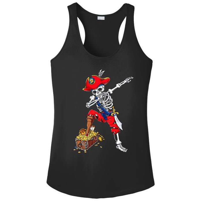 Dabbing Pirate Skeleton Dab Kids Halloween Costume Gift Ladies PosiCharge Competitor Racerback Tank