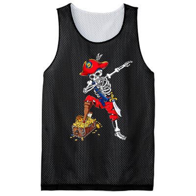 Dabbing Pirate Skeleton Dab Kids Halloween Costume Gift Mesh Reversible Basketball Jersey Tank