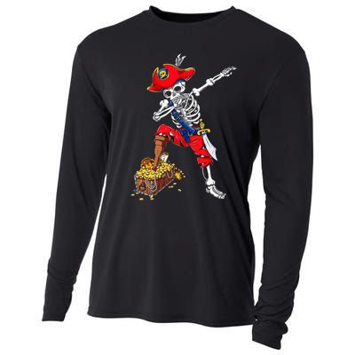 Dabbing Pirate Skeleton Dab Kids Halloween Costume Gift Cooling Performance Long Sleeve Crew