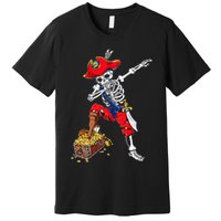 Dabbing Pirate Skeleton Dab Kids Halloween Costume Gift Premium T-Shirt