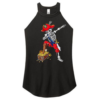 Dabbing Pirate Skeleton Dab Kids Halloween Costume Gift Women’s Perfect Tri Rocker Tank